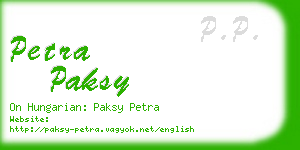 petra paksy business card